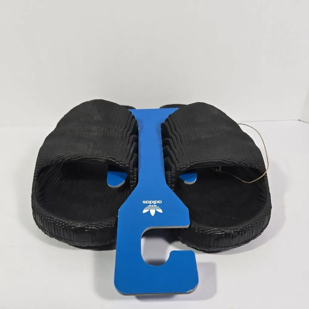 Adidas Adilette 22 Slides Black Scarlet‎ Slip On Sandals Mens Size 8 NEW ID4925